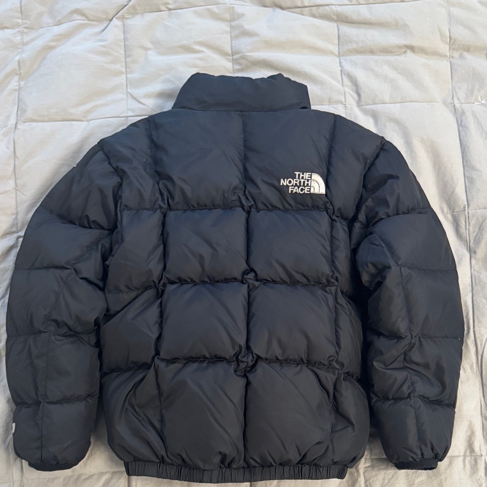 The North Face boys 550 jacket size XS reversible, black, and plaid gray - Picture 3 of 4
